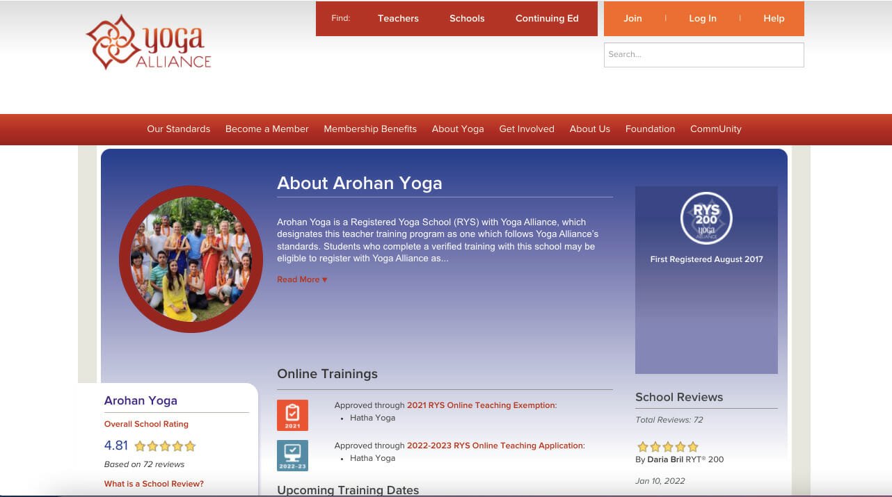 yoga alliance reivew on Yin Yoga Teacher Training